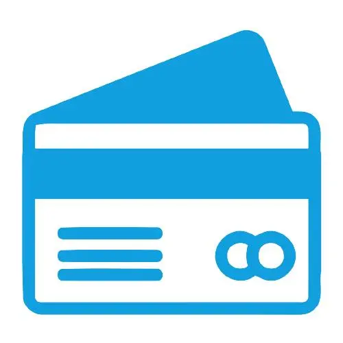 Icone de cartão de crédito azul