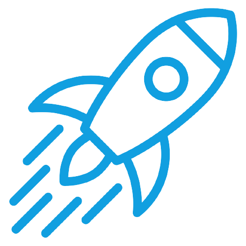 Icone de foguete azul